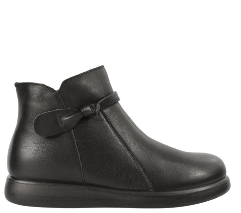 Ghete casual, dama, PASS COLLECTION, J970003A negru, piele naturala