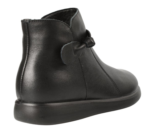 Ghete casual, dama, PASS COLLECTION, J970003A negru, piele naturala