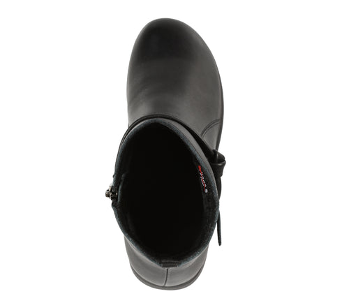 Ghete casual, dama, PASS COLLECTION, J970003A negru, piele naturala