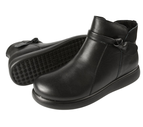 Ghete casual, dama, PASS COLLECTION, J970003A negru, piele naturala