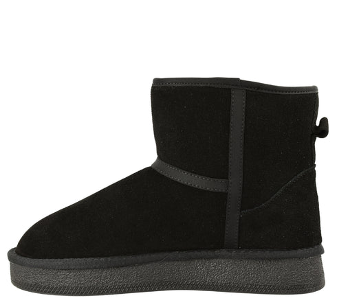 Ghete sport, dama, PASS COLLECTION, M470022A, negru, piele intoarsa