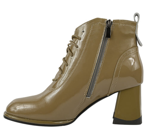 Ghete casual, dama, FORMAZIONE, 012 kaki, piele lacuita