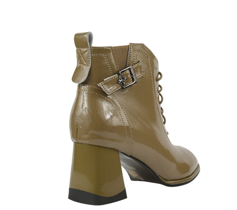 Ghete casual, dama, FORMAZIONE, 012 kaki, piele lacuita