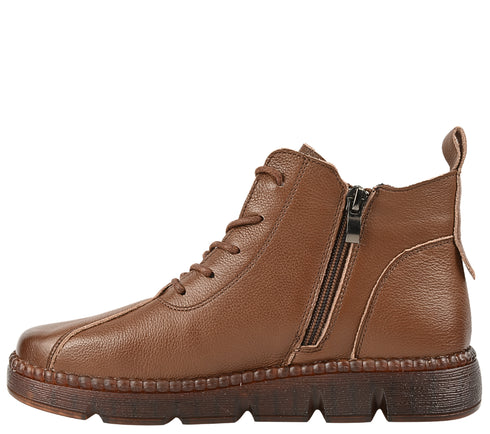 Ghete casual, dama, FORMAZIONE, 5512 maro, piele naturala