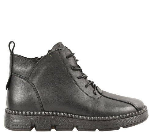 Ghete casual, dama, FORMAZIONE, 5512 negru, piele naturala