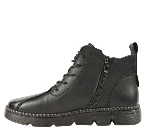 Ghete casual, dama, FORMAZIONE, 5512 negru, piele naturala