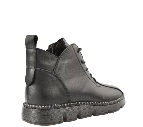 Ghete casual, dama, FORMAZIONE, 5512 negru, piele naturala