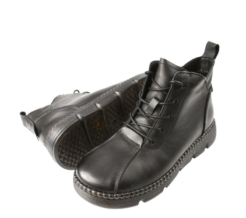 Ghete casual, dama, FORMAZIONE, 5512 negru, piele naturala