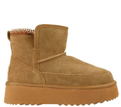 Ghete sport, dama, ANNA VIOTTI, D114-JRGB001, camel, piele intoarsa