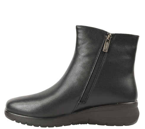 Ghete casual, dama, PASS COLLECTION, J870030A negru, piele naturala