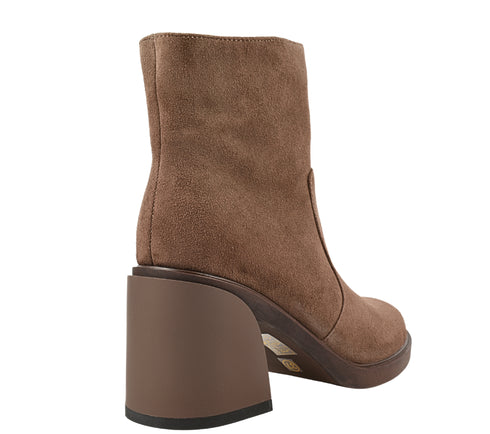 Ghete elegante, dama, FORMAZIONE, 91470 maro, piele intoarsa, cu toc