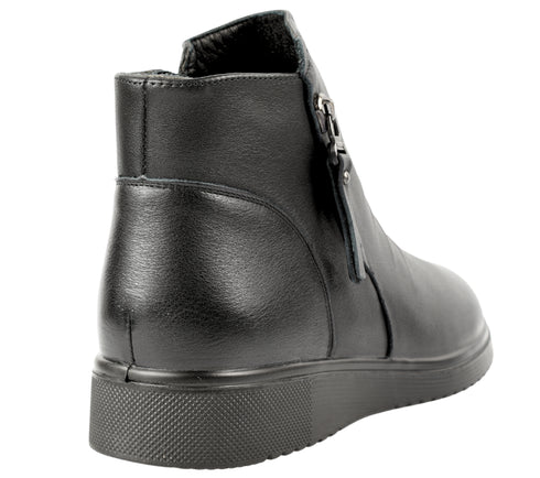 Ghete casual, dama, FORMAZIONE 231123, negru, piele naturala