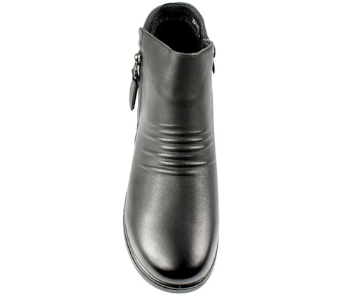 Ghete casual, dama, FORMAZIONE 231123, negru, piele naturala