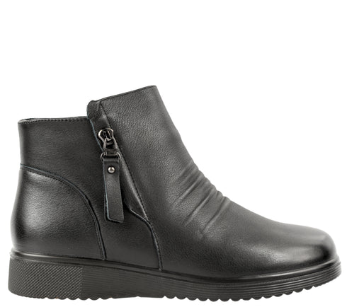 Ghete casual, dama, FORMAZIONE 231123, negru, piele naturala