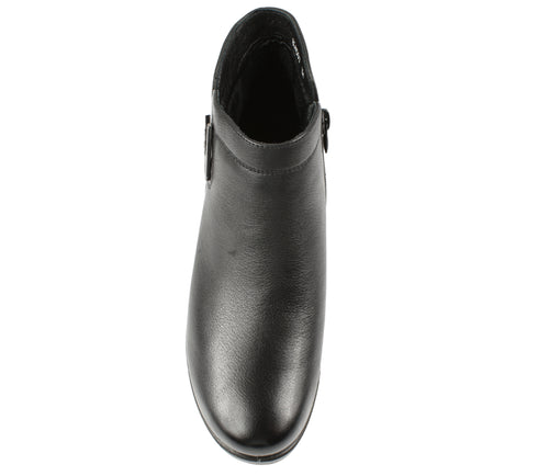 Ghete casual, dama, FORMAZIONE, 500-01 negru, piele naturala, platforma