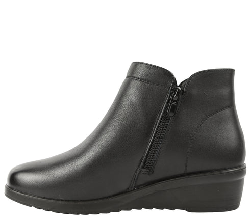 Ghete casual, dama, FORMAZIONE, 500-01 negru, piele naturala, platforma