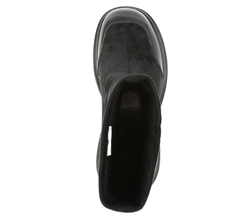 Ghete casual, dama, FORMAZIONE 7890-1, negru, piele intoarsa