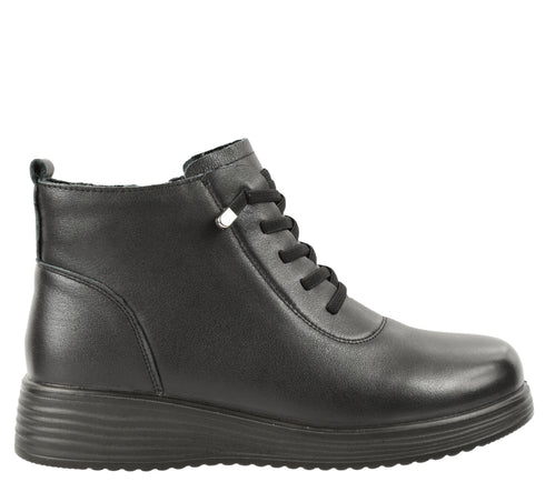 Ghete casual, dama, FORMAZIONE 231126, negru, piele naturala