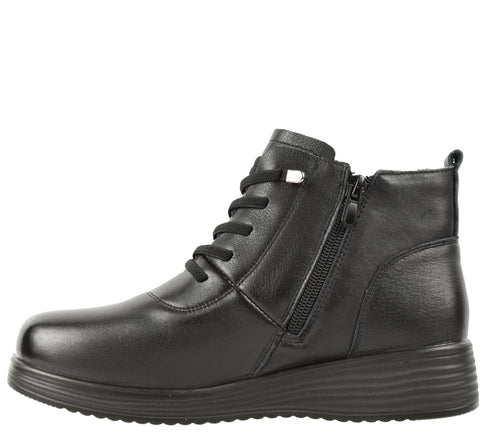 Ghete casual, dama, FORMAZIONE 231126, negru, piele naturala