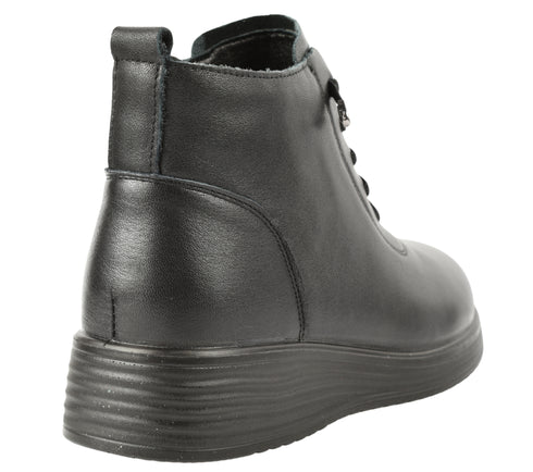 Ghete casual, dama, FORMAZIONE 231126, negru, piele naturala