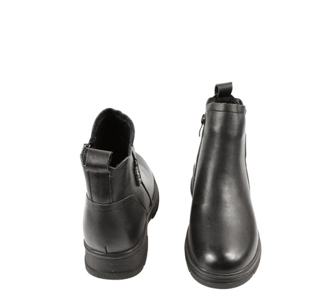 Ghete casual, dama, GALLOP, 58010-1, negru, piele naturala