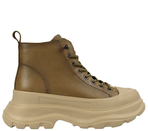 Ghete sport, dama, FRANCO GERARDO, 66081 kaki, piele naturala