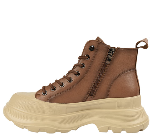 Ghete sport, dama, FRANCO GERARDO, 66081 maro, piele naturala