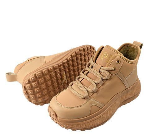 Ghete casual, dama, FRANCO GERARDO 6682-2, nude, piele naturala