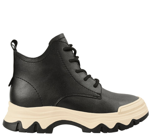 Ghete sport, dama, PASS COLLECTION, VA70021A negru, piele naturala