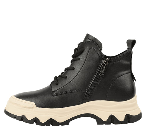 Ghete sport, dama, PASS COLLECTION, VA70021A negru, piele naturala