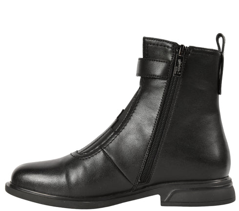 Ghete elegante, dama, PASS COLLECTION, DL70034A negru, piele naturala, toc