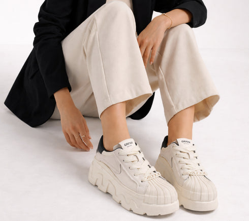 Pantofi sport, dama, GRYXX, AG80007B alb, piele naturala