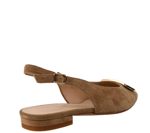 Sandale elegante, dama, EPICA, K380010A bej, piele intoarsa, toc