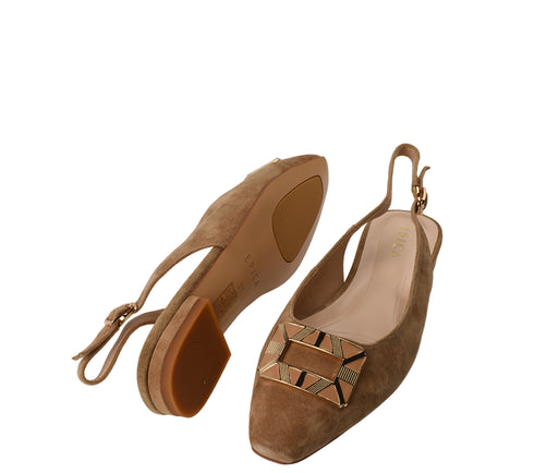 Sandale elegante, dama, EPICA, K380010A bej, piele intoarsa, toc