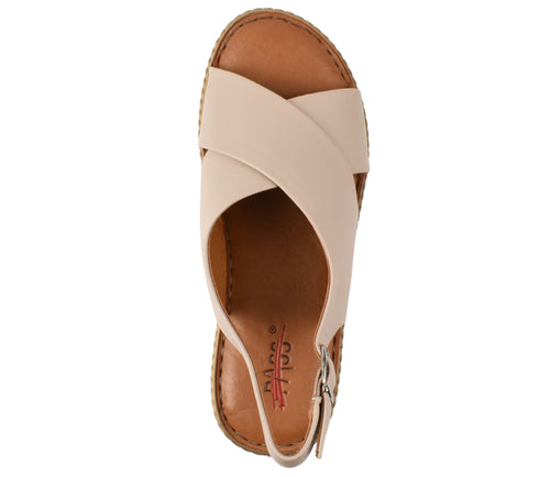 Sandale casual, dama, PASS COLLECTION, KL60020A bej, piele naturala