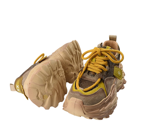 Pantofi sport, dama, GRYXX, LY80018A bej, piele nabuc