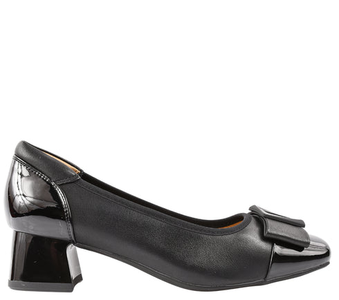 Pantofi eleganti, dama, PASS COLLECTION, M480010A negru, piele naturala, toc