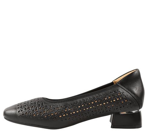 Pantofi eleganti, dama, PASS COLLECTION, M480017A negru, piele naturala, toc