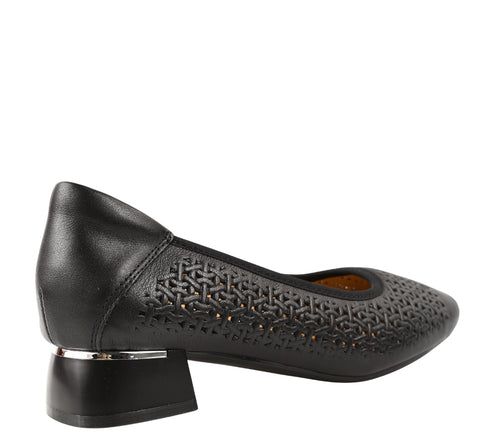 Pantofi eleganti, dama, PASS COLLECTION, M480017A negru, piele naturala, toc