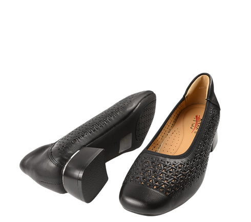 Pantofi eleganti, dama, PASS COLLECTION, M480017A negru, piele naturala, toc