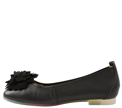 Balerini casual, dama, PASS COLLECTION, M480006A negru, piele naturala, toc