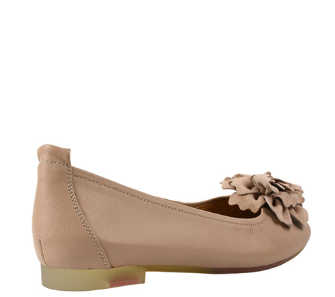 Balerini casual, dama, PASS COLLECTION, M480006E roz, piele naturala, toc