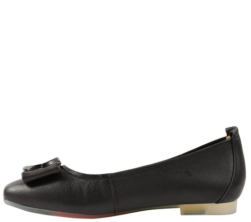 Balerini casual, dama, PASS COLLECTION, M480011A negru, piele naturala, toc