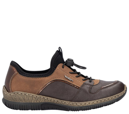 Pantofi sport, dama, RIEKER MemoSoft, N3294-25 maro, piele ecologica