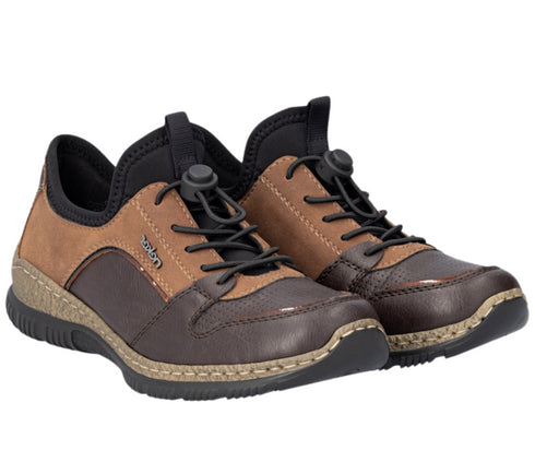 Pantofi sport, dama, RIEKER MemoSoft, N3294-25 maro, piele ecologica