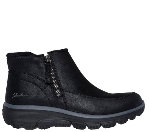 Ghete sport, dama, SKECHERS EASY GOING - INTO FALL 168031-BLK negru, piele ecologica