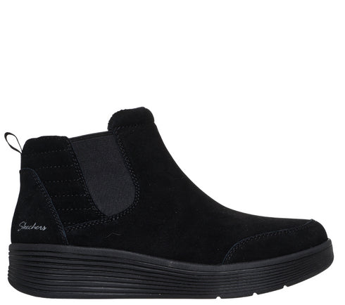 Ghete sport, dama, SKECHERS ARCH FIT LAGUNA - HARVEST MOONS 159095-BBK negru, piele intoarsa