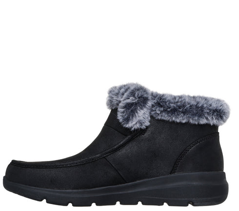 Ghete sport, dama, SKECHERS GLACIAL ULTRA - COZY GETAWAY 144221-BBK negru, piele ecologica