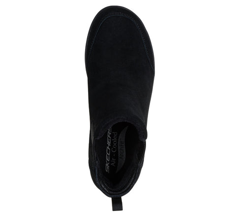 Ghete sport, dama, SKECHERS ARCH FIT LAGUNA - HARVEST MOONS 159095-BBK negru, piele intoarsa