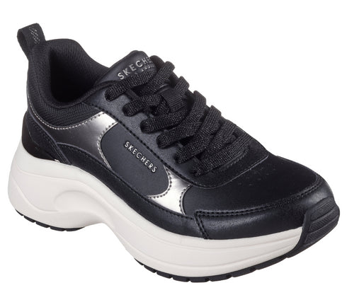 Pantofi sport, dama, SKECHERS HAZEL - STUNNING YOU 177447-BLK negru, piele ecologica